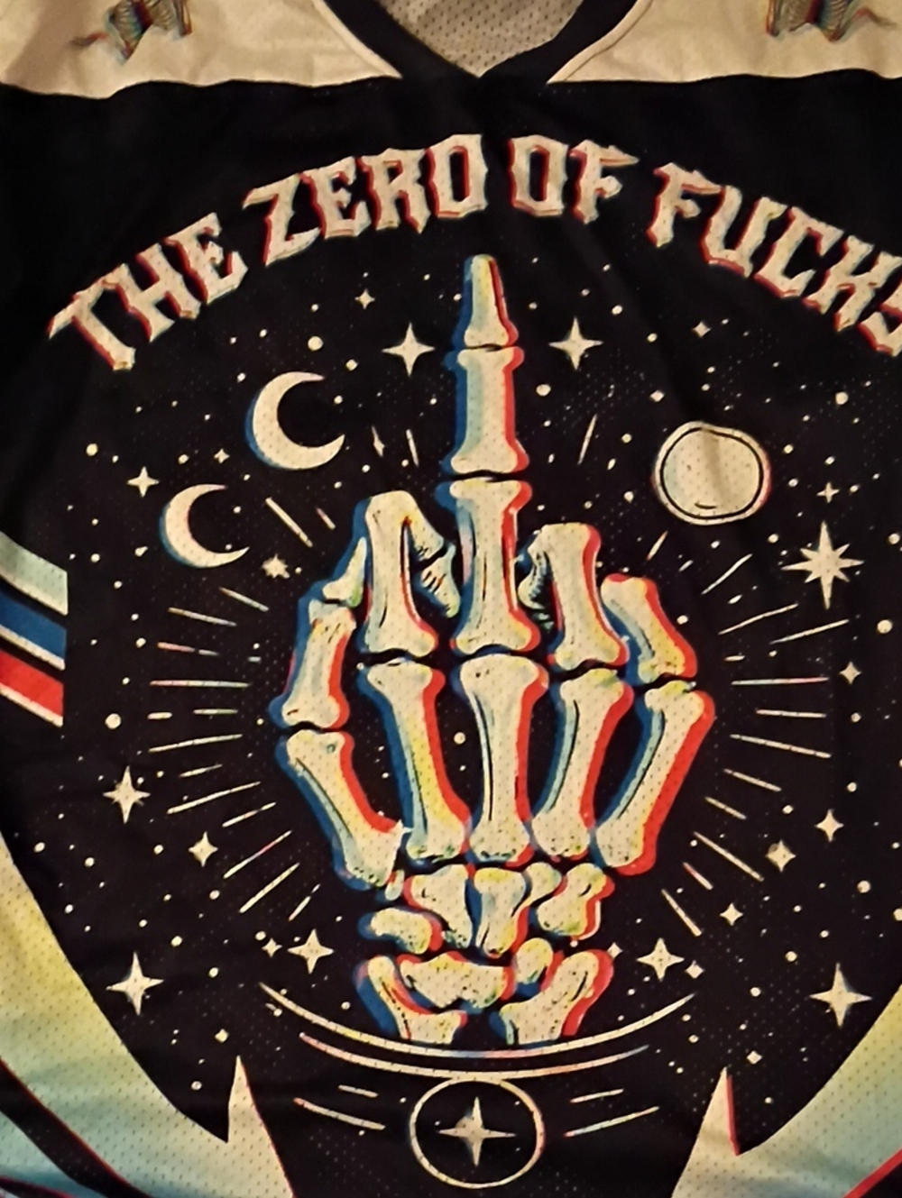 Men's Black Graphic Shirt with Skeletal Middle Finger Design